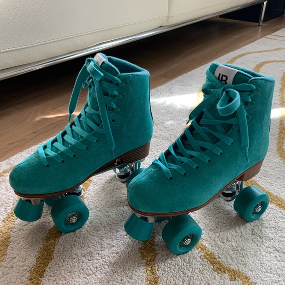 Intentionally Blank Turquoise Ring Skate Suede Roller Skates 39 - Picture 6 of 14
